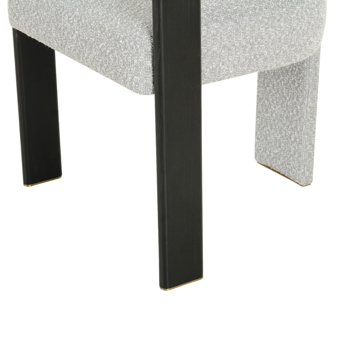 Kenmare - Modern Light Grey Fabric + Black Dining Chair