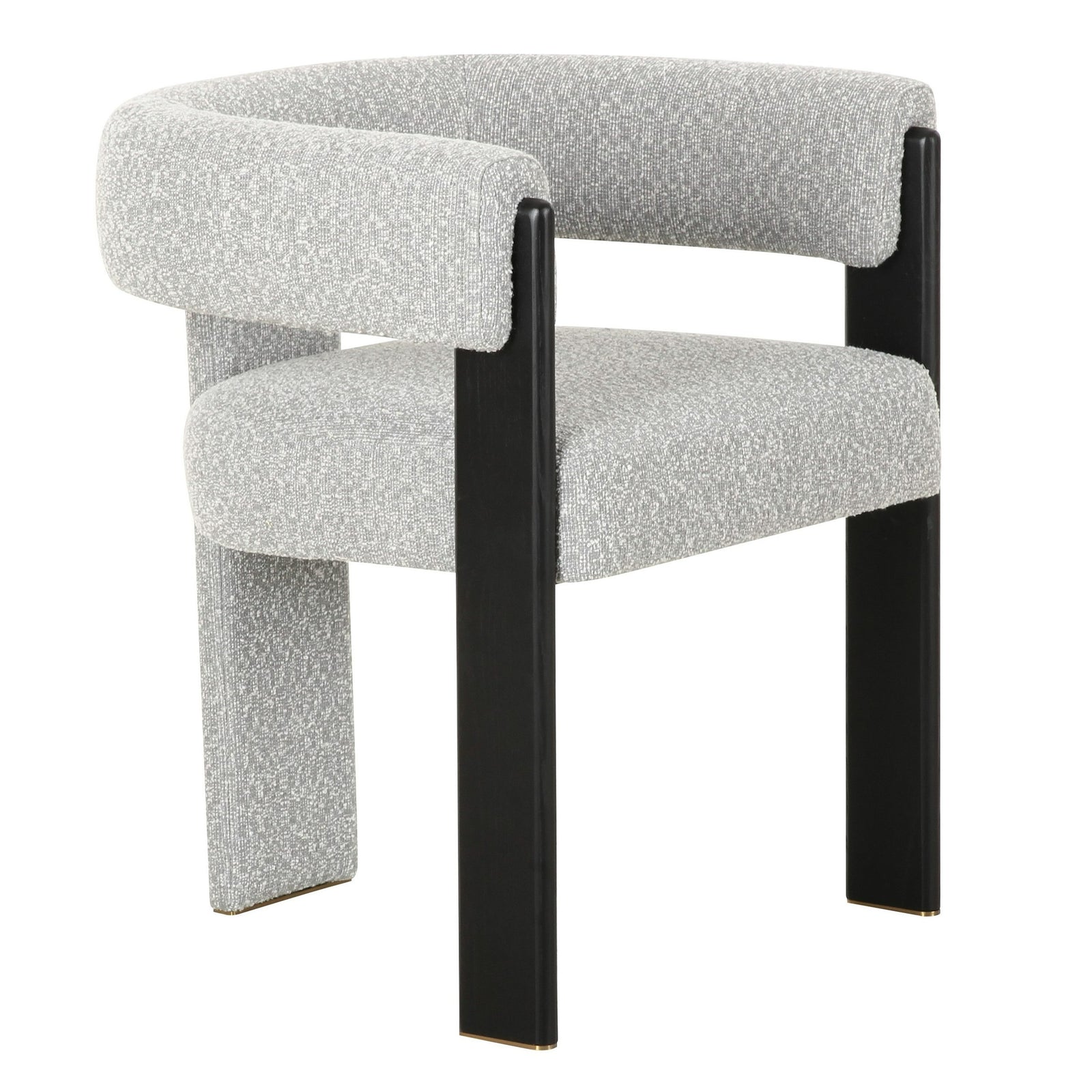 Kenmare - Modern Light Grey Fabric  Black Dining Chair