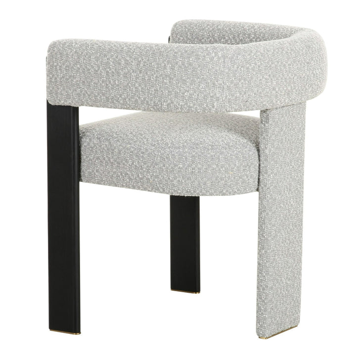 Kenmare - Modern Light Grey Fabric + Black Dining Chair