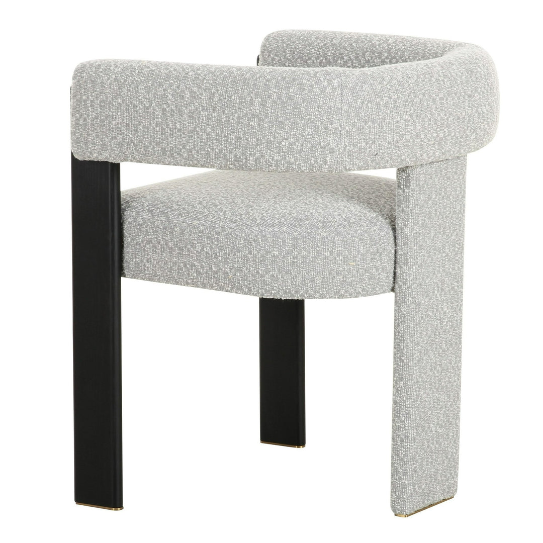 Kenmare - Modern Light Grey Fabric + Black Dining Chair