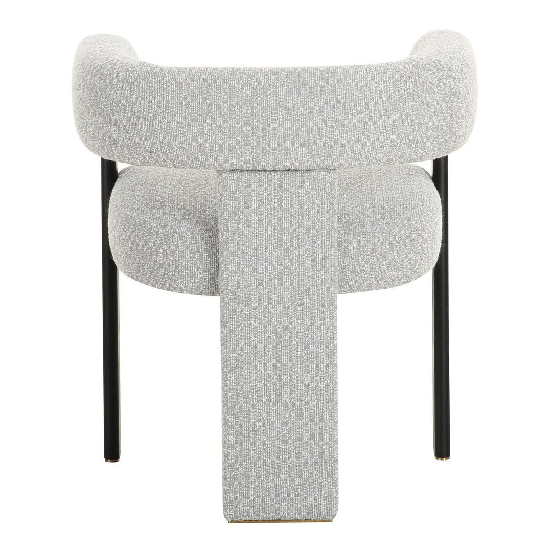 Kenmare  Modern Light Grey Fabric + Black Dining Chair