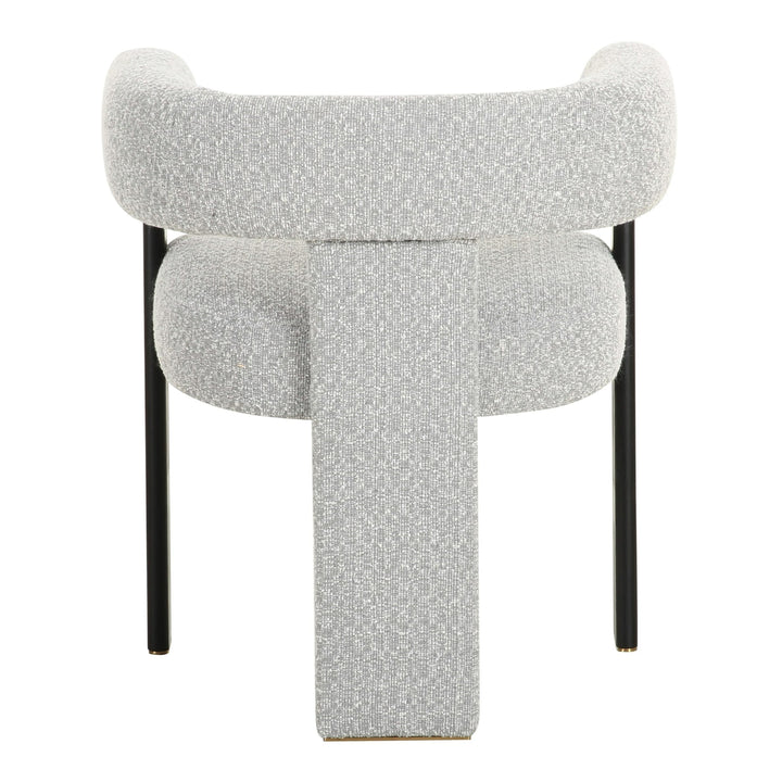Kenmare - Modern Light Grey Fabric + Black Dining Chair