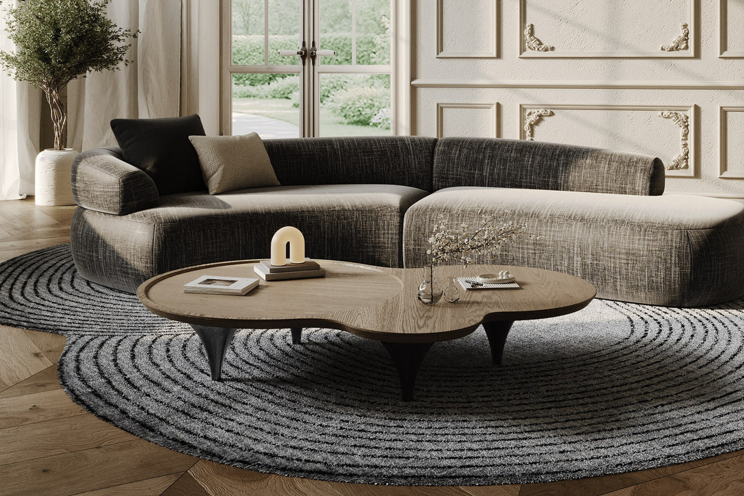 Beulah - Modern Free Form Dark Ash Coffee Table
