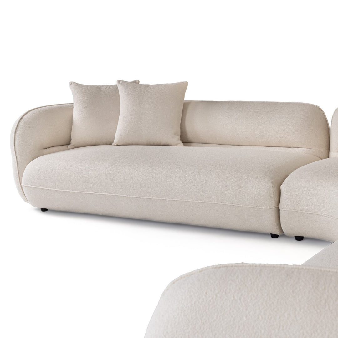 Drayton - Modern Off-White Fabric Sectional Sofa