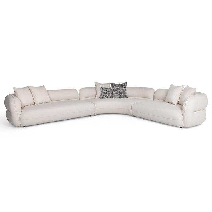 Drayton - Modern Off-White Fabric Sectional Sofa