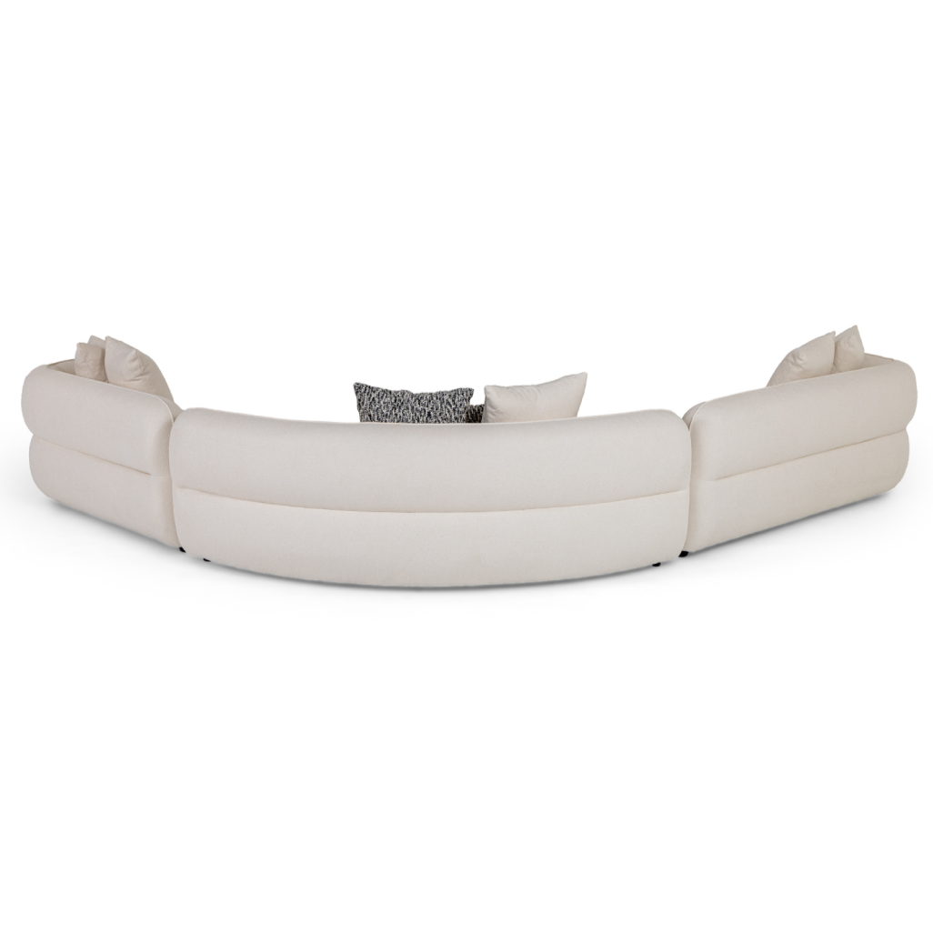 Drayton - Modern Off-White Fabric Sectional Sofa