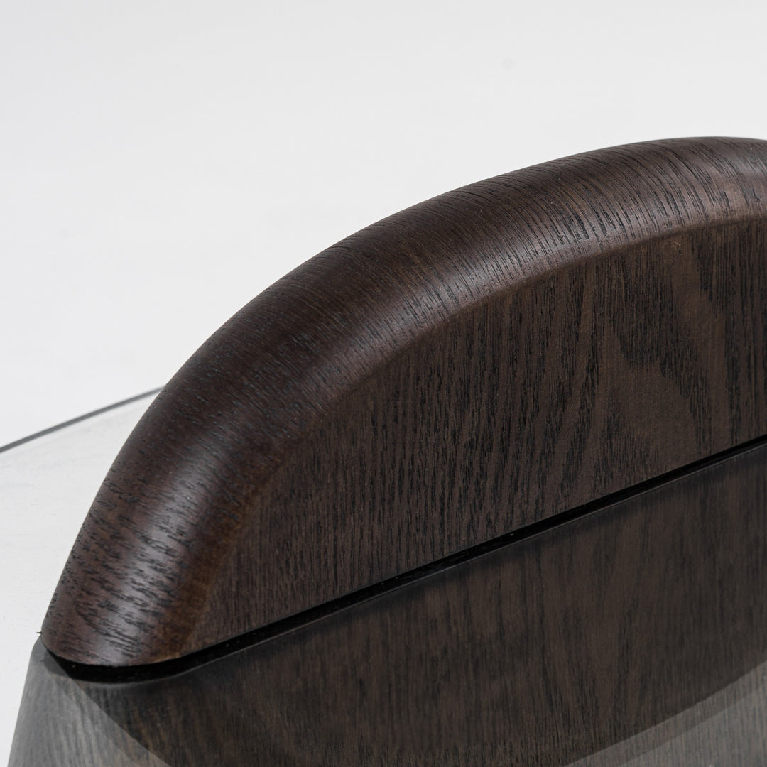 Buxton - Mid-Century Modern Glass + Dark Walnut Coffee Table