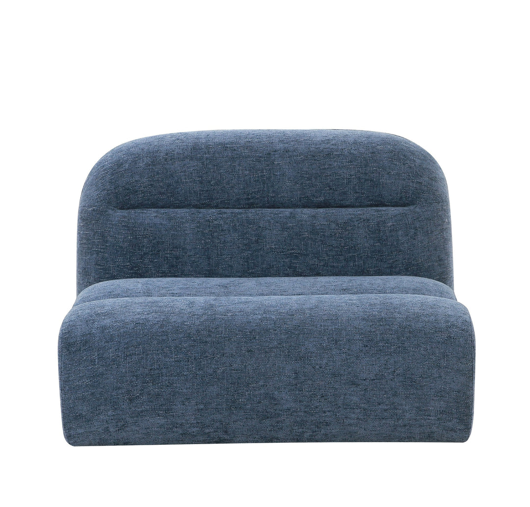 Forman - Modern Blue Fabric Modular Armless Sectional Seat