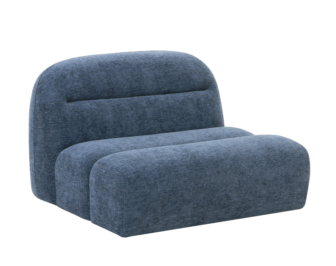 Forman  Modern Blue Fabric Modular Armless Sectional Seat