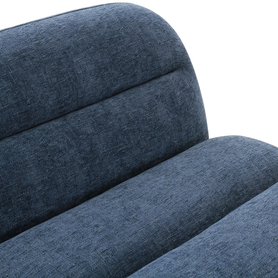 Forman - Modern Blue Fabric Modular Armless Sectional Seat
