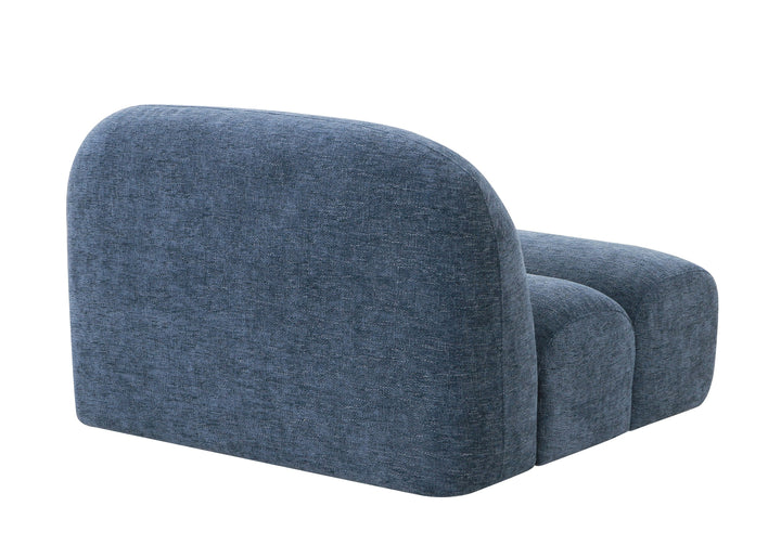 Forman - Modern Blue Fabric Modular Armless Sectional Seat