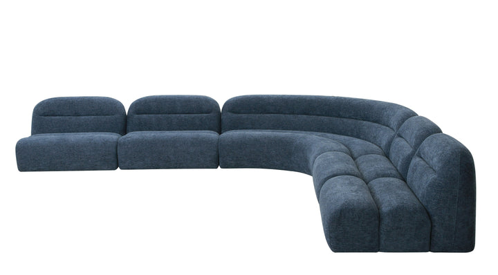 Forman - Modern Blue Fabric Modular Armless Sectional Seat