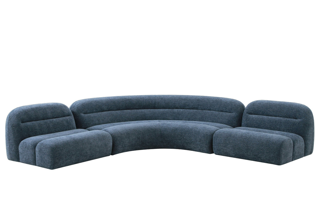 Forman - Modern Blue Fabric Modular Corner Sectional Seat