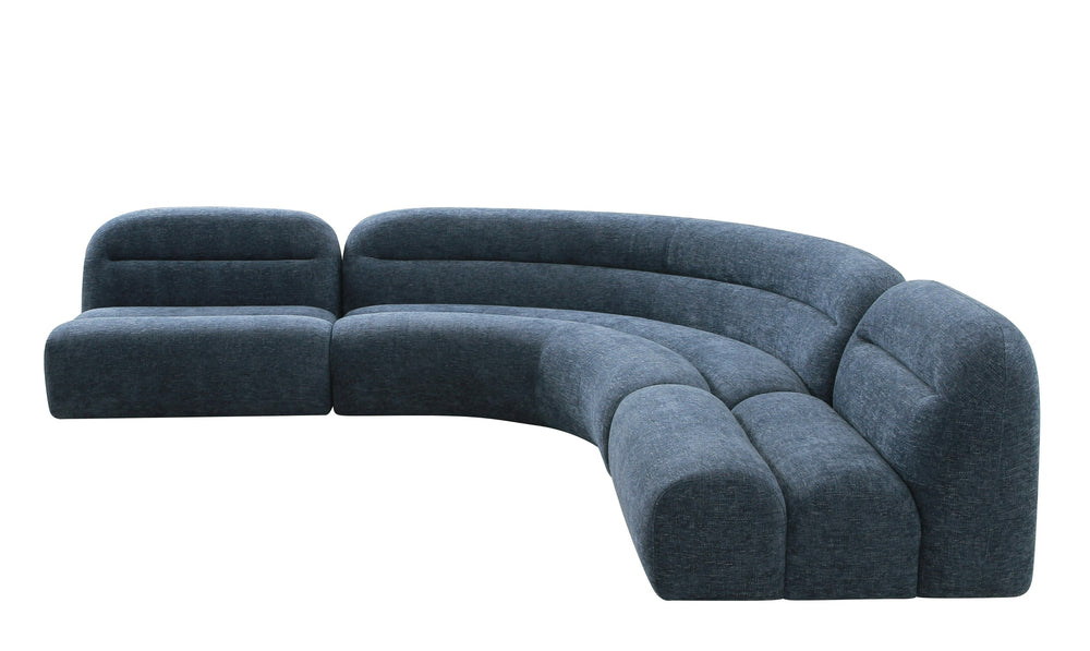 Forman - Modern Blue Fabric Modular Armless Sectional Seat - View 5