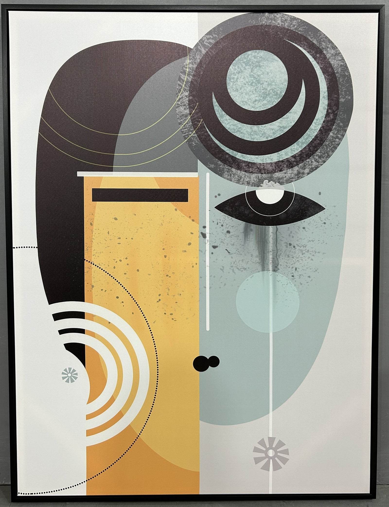 VIG23017 - 35 X 47 Black Framed Painting