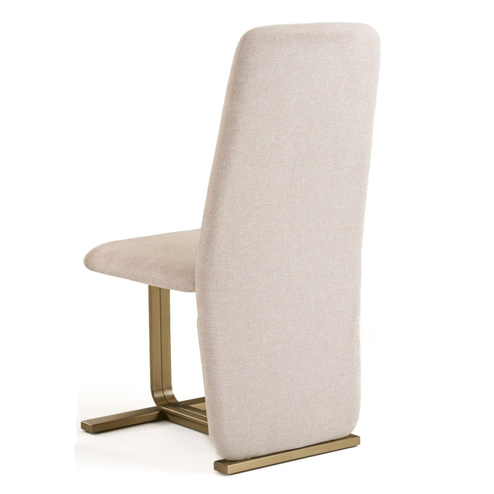 Tasha - Modern Beige Linen + Brushed Brass Dining Chair (Set of 2)