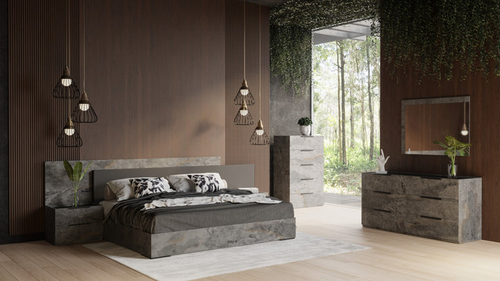 Ferrara - Modern Volcano Oxide Grey Bedroom Set