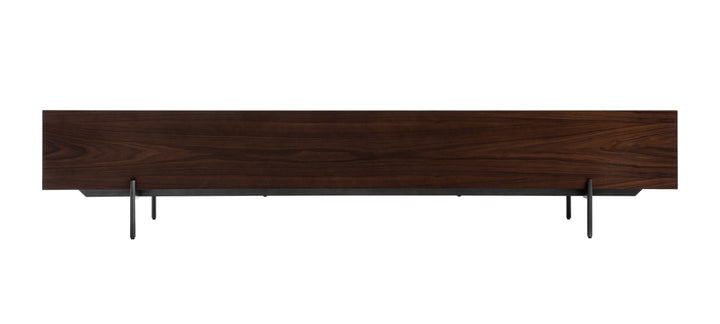 Colima - Modern Matte Beige + Walnut TV Stand