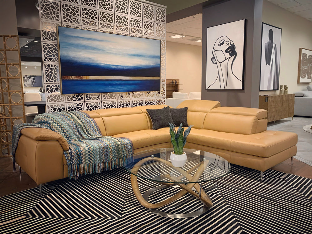 Michele - Modern Glass + Walnut Coffee Table - View 3