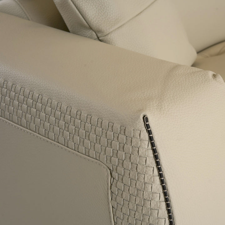 Dalton - Modern Italian Cream Leather Sectional Sofa + Recliners