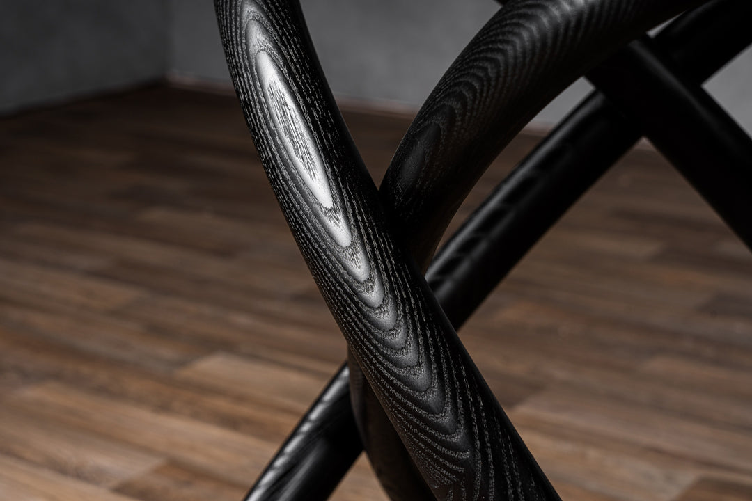 Mason Modern Glass & Black Ash Dining Table