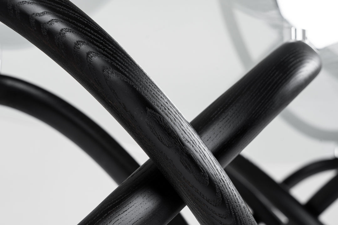 Mason Modern Glass  and  Black Ash Dining Table