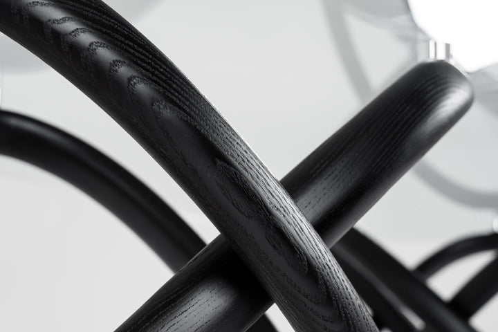 Mason Modern Glass &amp; Black Ash Dining Table