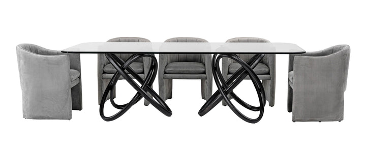 Mason Modern Glass &amp; Black Ash Dining Table
