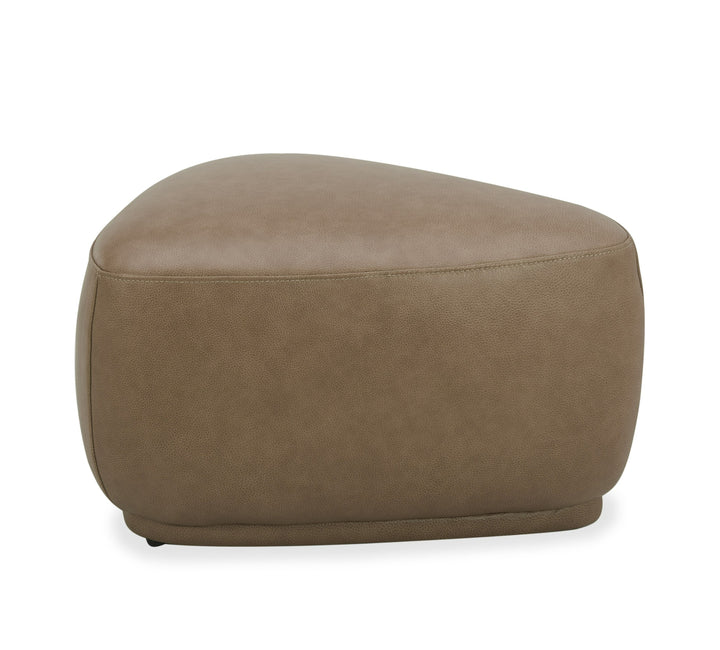Kinsey - Modern Tan Leather Small River Rock Ottoman