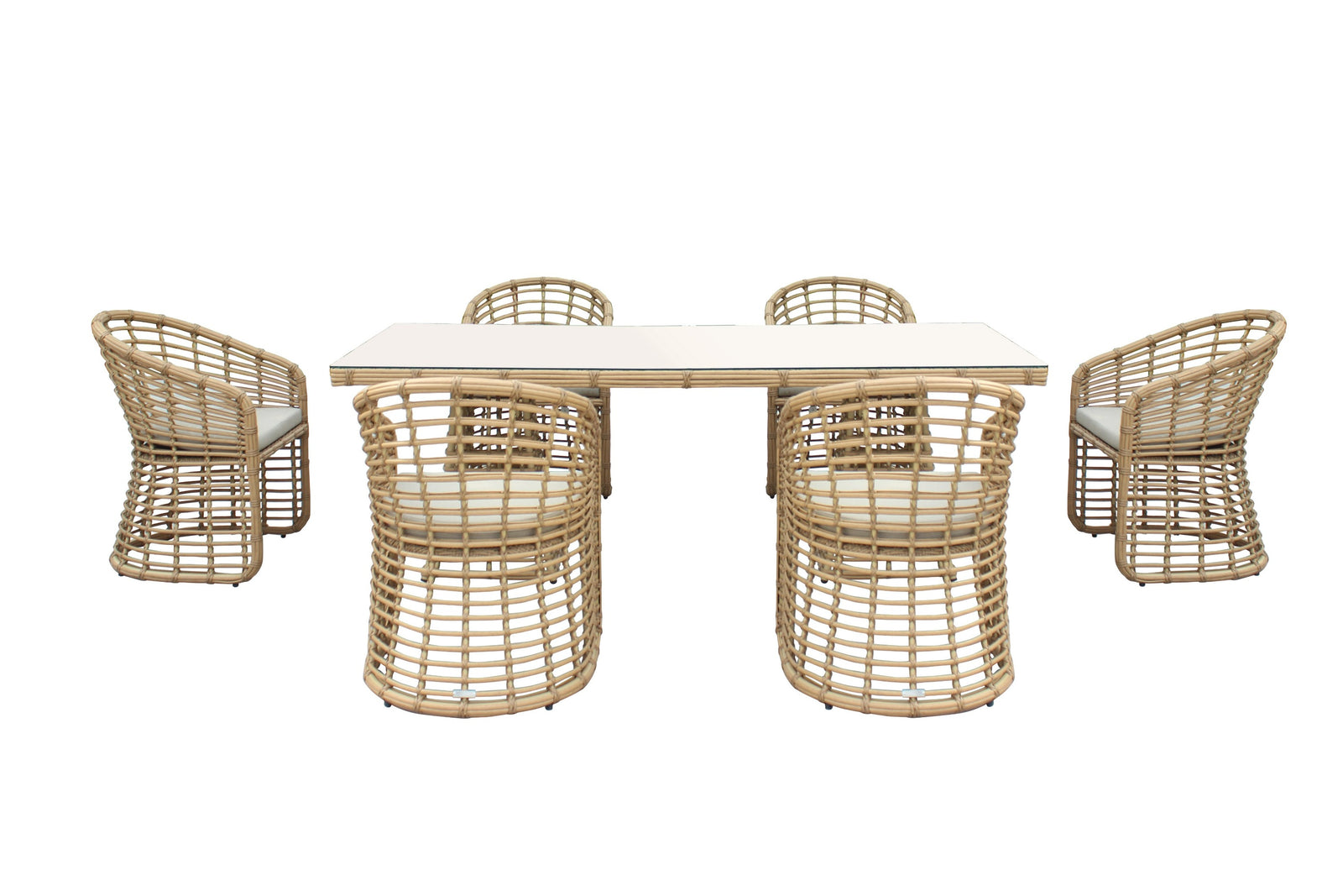 Mina - Outdoor Bamboo Wicker Dining Set