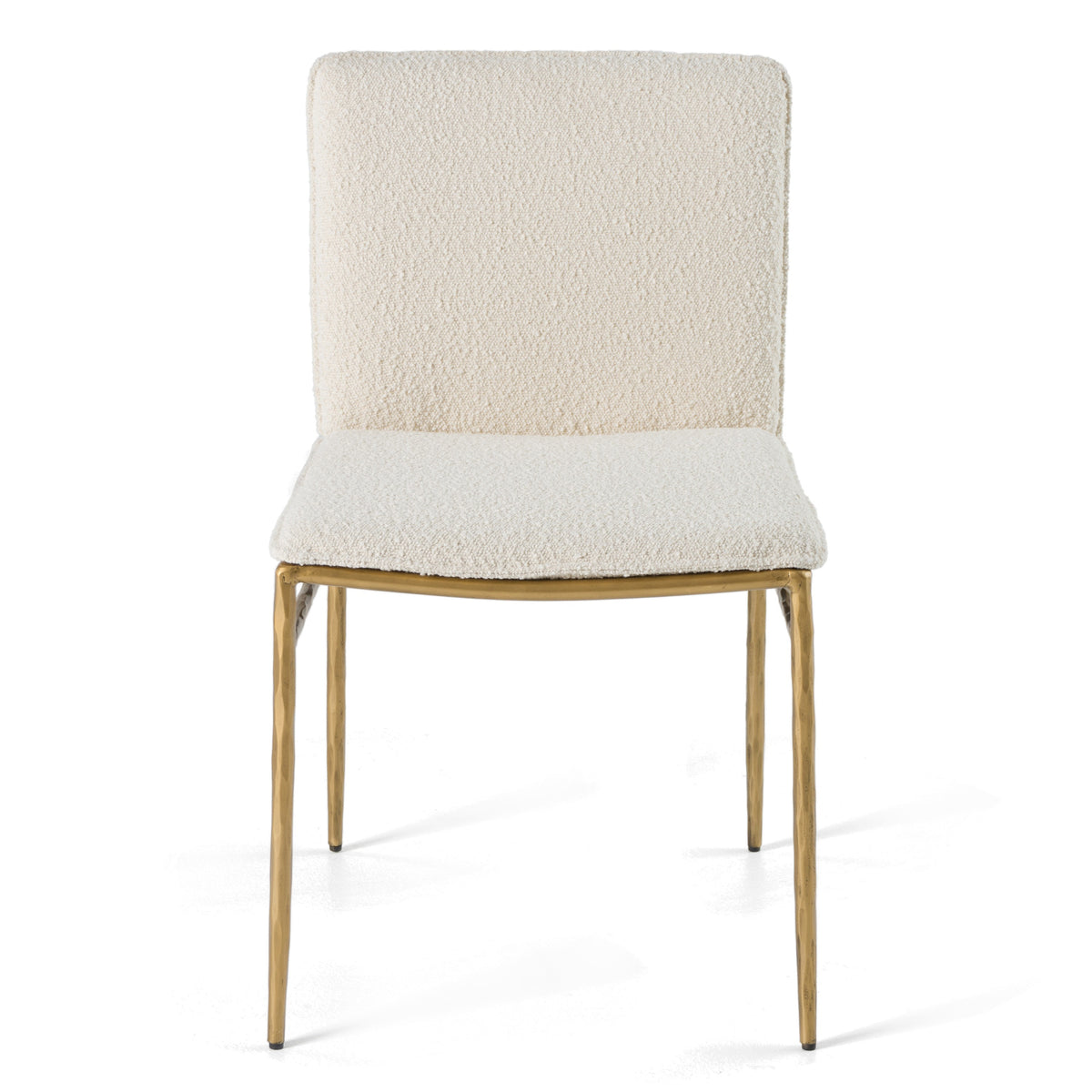 Atlanta - Modern Off-White Fabric & Brass Dining Chair