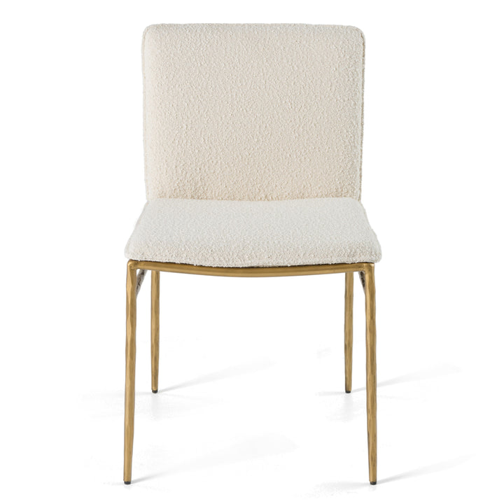 Atlanta - Modern Off-White Fabric &amp; Brass Dining Chair