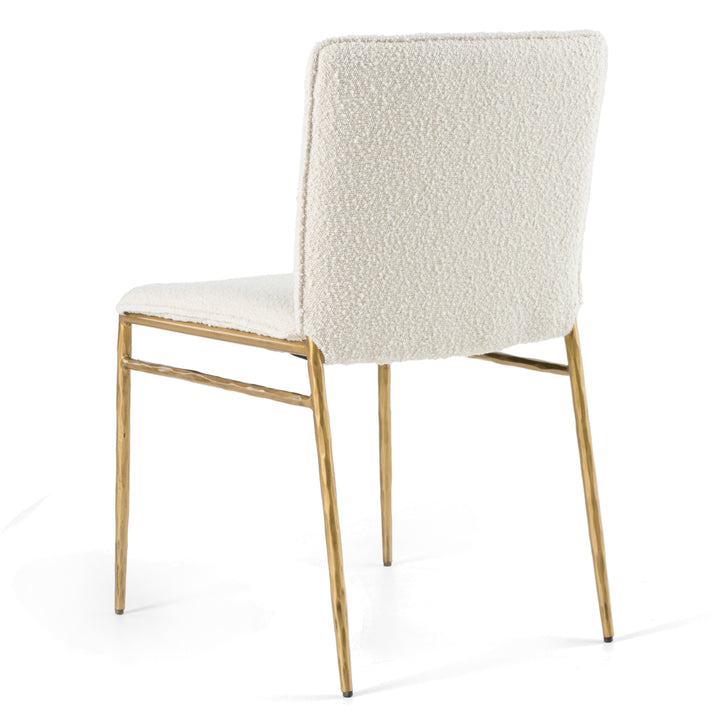 Atlanta - Modern Off-White Fabric &amp; Brass Dining Chair