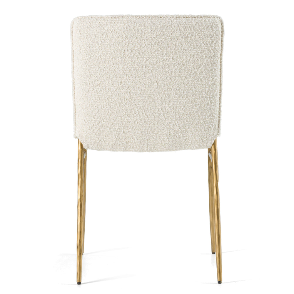 Atlanta - Modern Off-White Fabric & Brass Dining Chair