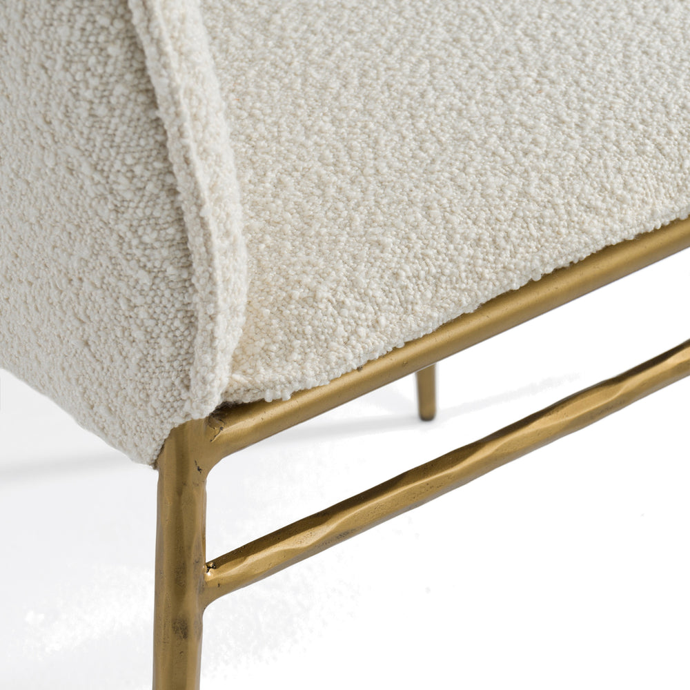 Atlanta - Modern Off-White Fabric & Brass Dining Chair