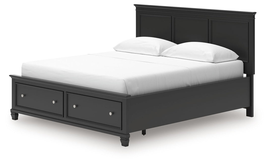 Lanolee - California King Panel Storage Bed - Black by Ashley Furniture product image