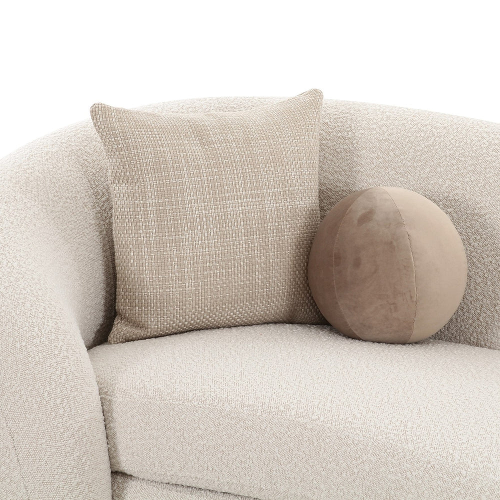 Kilmer Modern Off-White Curved Fabric Sectional Sofa - View 14