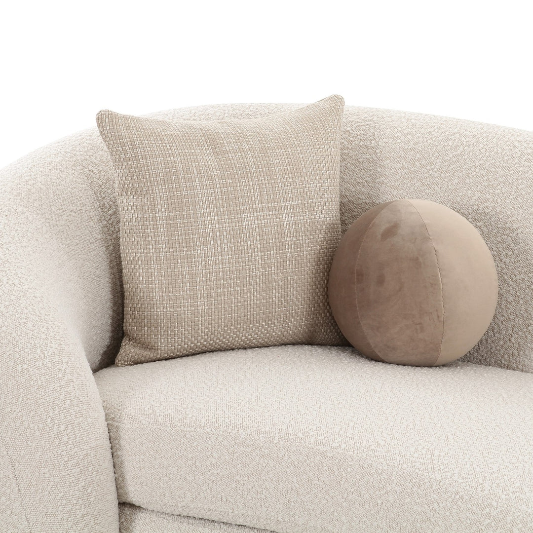 Kilmer Modern Off-White Curved Fabric Sectional Sofa