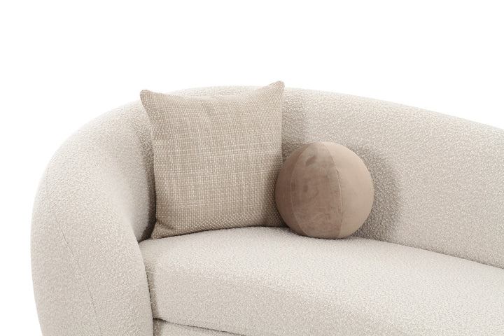 Kilmer Modern Off-White Curved Fabric Sectional Sofa
