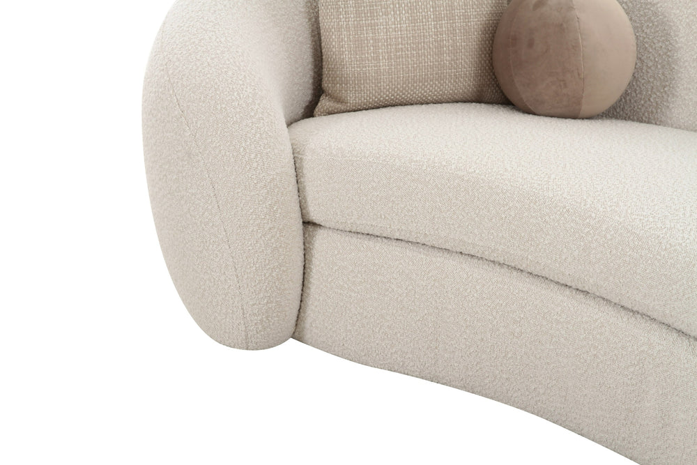Kilmer Modern Off-White Curved Fabric Sectional Sofa - View 12