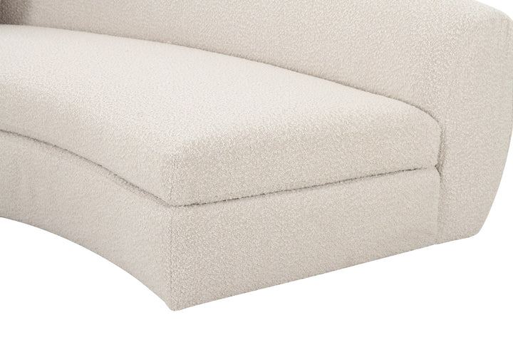 Kilmer Modern Off-White Curved Fabric Sectional Sofa