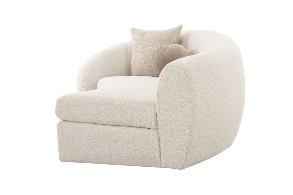 Kilmer Modern Off-White Curved Fabric Sectional Sofa - View 7