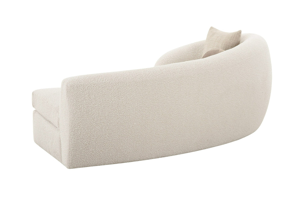 Kilmer Modern Off-White Curved Fabric Sectional Sofa - View 8