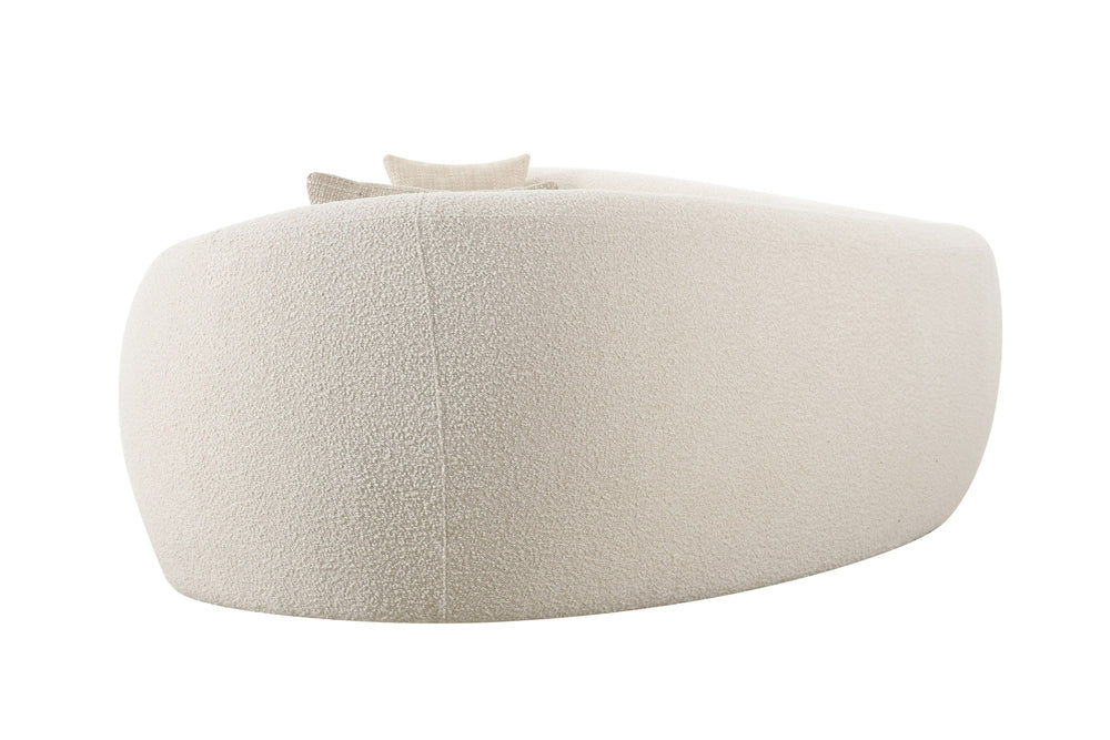 Kilmer Modern Off-White Curved Fabric Sectional Sofa - View 11