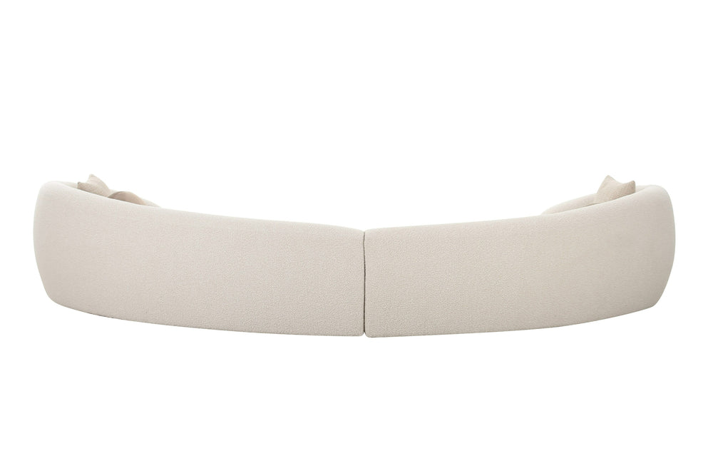 Kilmer Modern Off-White Curved Fabric Sectional Sofa - View 3