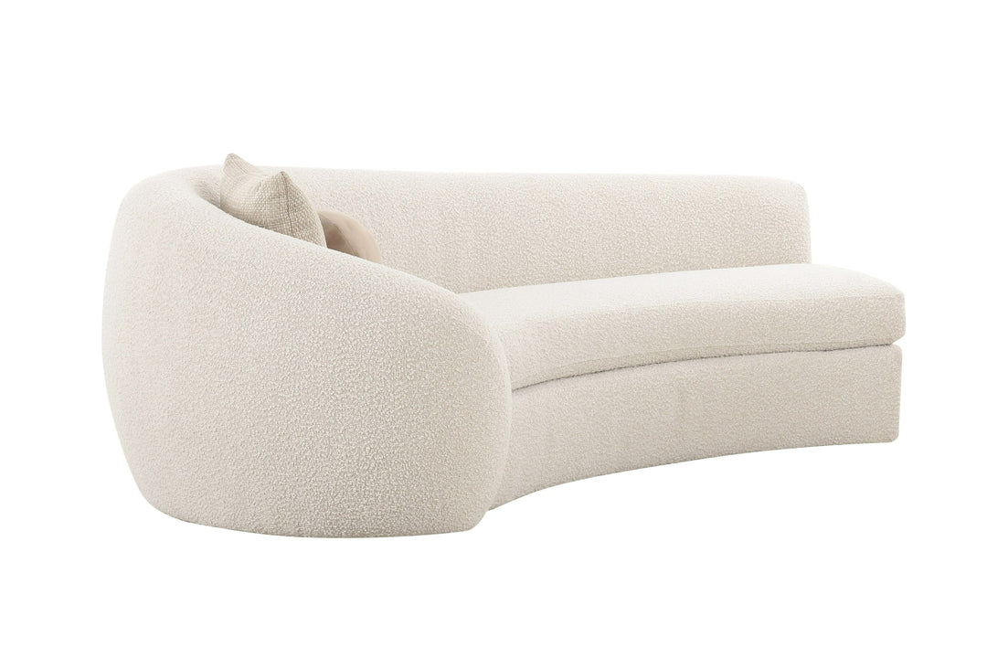 Kilmer Modern Off-White Curved Fabric Sectional Sofa