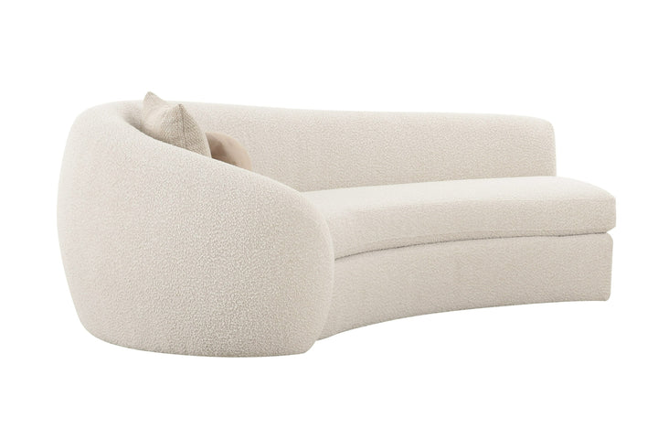 Kilmer Modern Off-White Curved Fabric Sectional Sofa