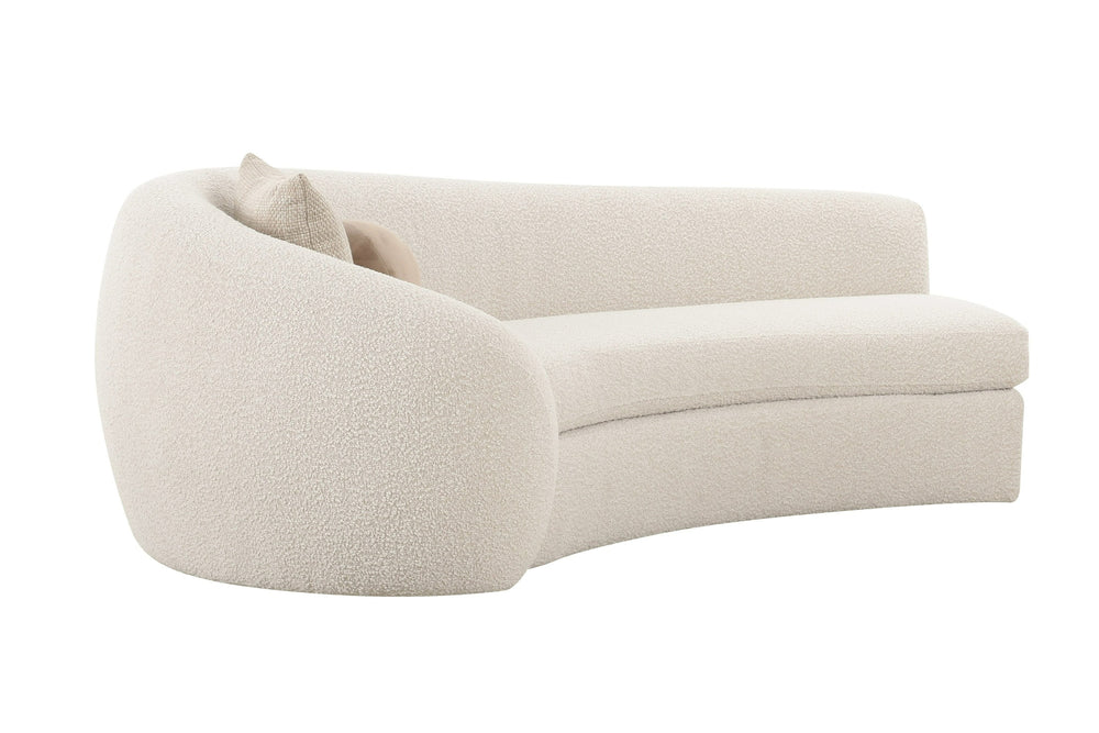 Kilmer Modern Off-White Curved Fabric Sectional Sofa - View 5