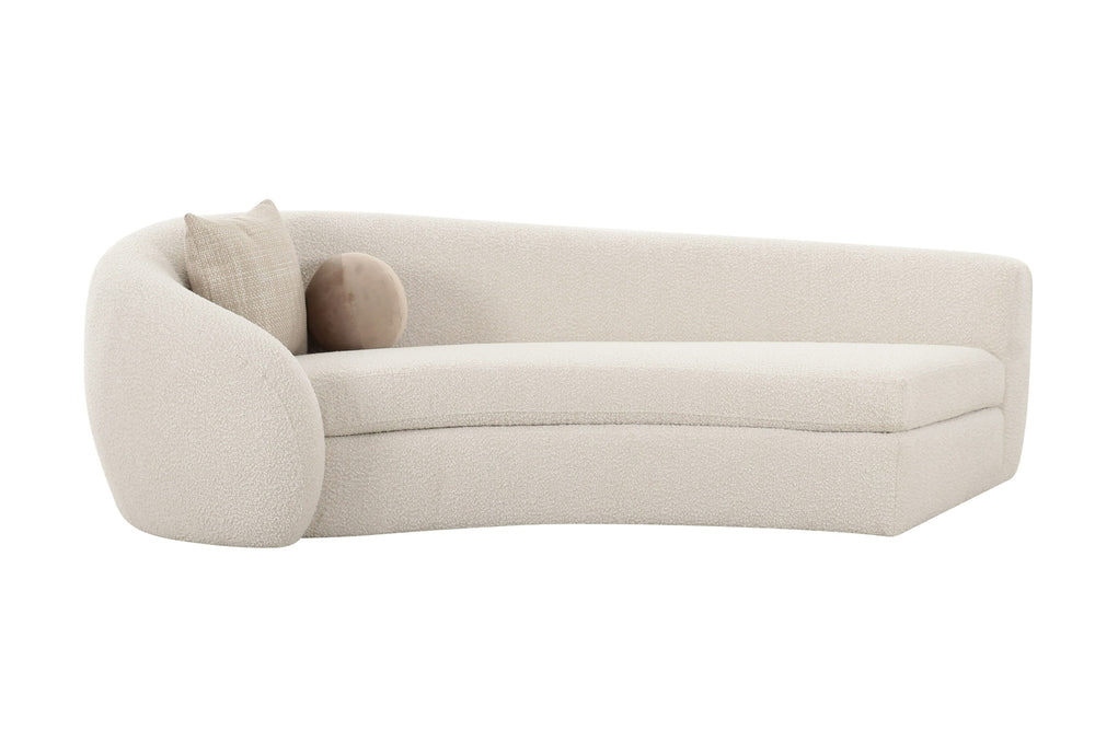 Kilmer Modern Off-White Curved Fabric Sectional Sofa - View 6