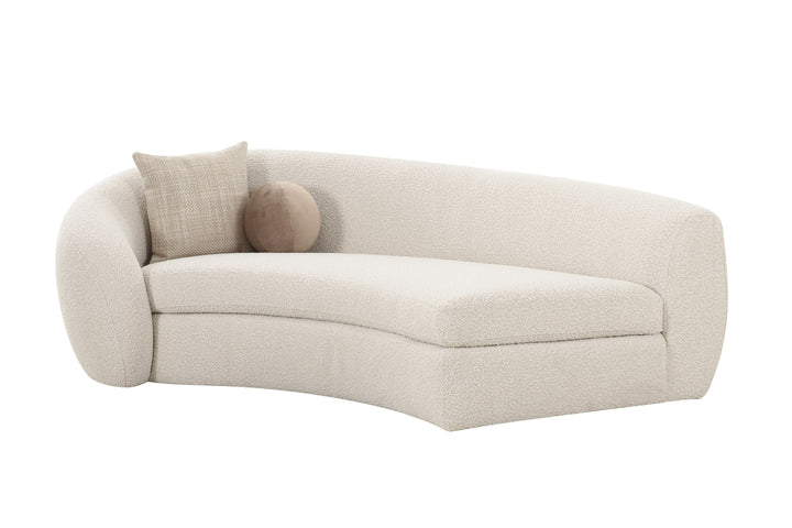 Kilmer Modern Off-White Curved Fabric Sectional Sofa